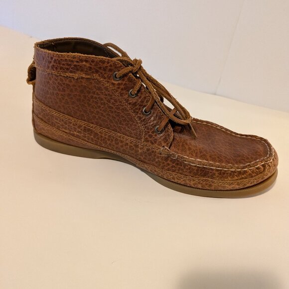Sperry Original Boat Chukka Tumbled Leather Boots Tan Boots Size 13 - Picture 6 of 13